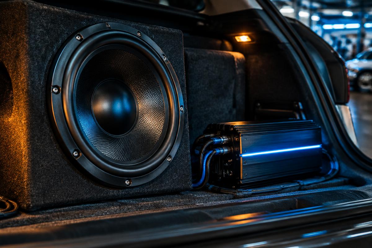 Car subwoofer and amplifier installation in Islamabad by Turbo Sound System